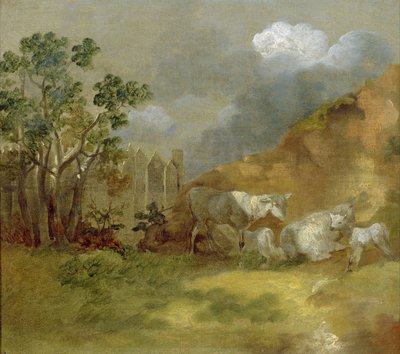 Landscape with Sheep, c.1744 by Thomas Gainsborough